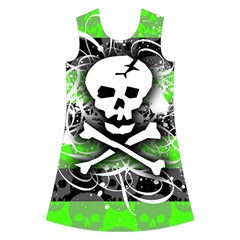 Deathrock Skull Kids  Short Sleeve Velvet Dress from ZippyPress Front