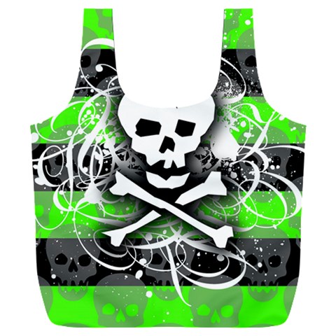 Deathrock Skull Full Print Recycle Bag (XXL) from ZippyPress Front
