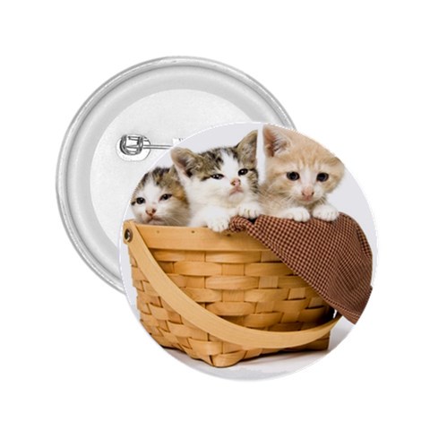 Kittens in a basket 2.25  Button from ZippyPress Front