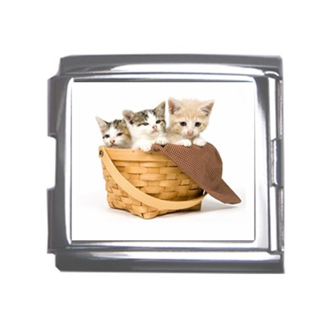 Kittens in a basket Mega Link Italian Charm (18mm) from ZippyPress Front