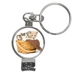 Kittens in a basket Nail Clippers Key Chain