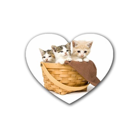 Kittens in a basket Heart Coaster (4 pack) from ZippyPress Front