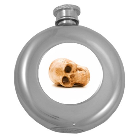White Skull Hip Flask (5 oz) from ZippyPress Front