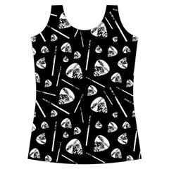 Heavy Metal Punk Guitar Music Black White Criss Cross Back Tank Top  from ZippyPress Front