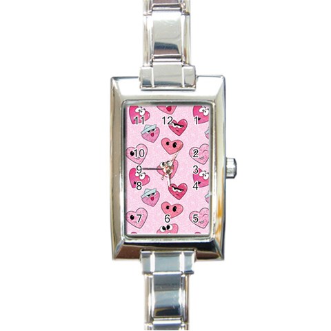 Emoji Heart Rectangle Italian Charm Watch from ZippyPress Front