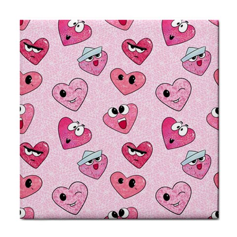 Emoji Heart Tile Coaster from ZippyPress Front