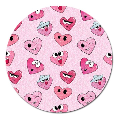 Emoji Heart Magnet 5  (Round) from ZippyPress Front