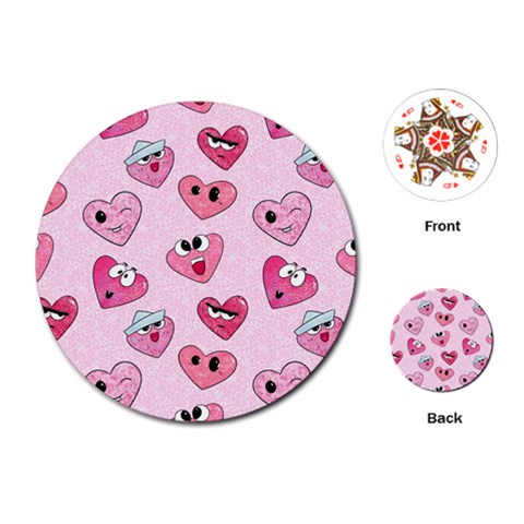 Emoji Heart Playing Cards Single Design (Round) from ZippyPress Front