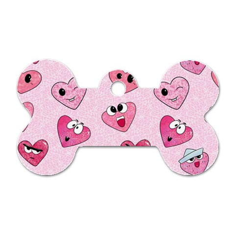 Emoji Heart Dog Tag Bone (Two Sides) from ZippyPress Front
