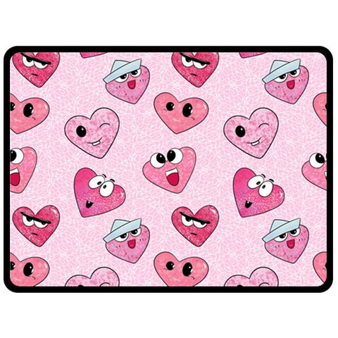 Emoji Heart Fleece Blanket (Large)  from ZippyPress 80 x60  Blanket Front
