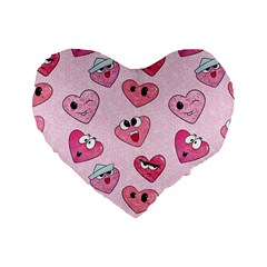 Emoji Heart Standard 16  Premium Heart Shape Cushions from ZippyPress Front