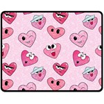 Emoji Heart Double Sided Fleece Blanket (Medium) 