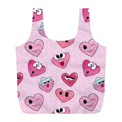 Emoji Heart Full Print Recycle Bag (L) from ZippyPress Front