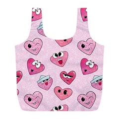 Emoji Heart Full Print Recycle Bag (L) from ZippyPress Front