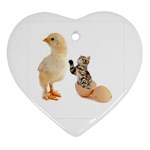 Kitten in an egg with chick Ornament (Heart)