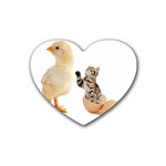 Kitten in an egg with chick Heart Coaster (4 pack)