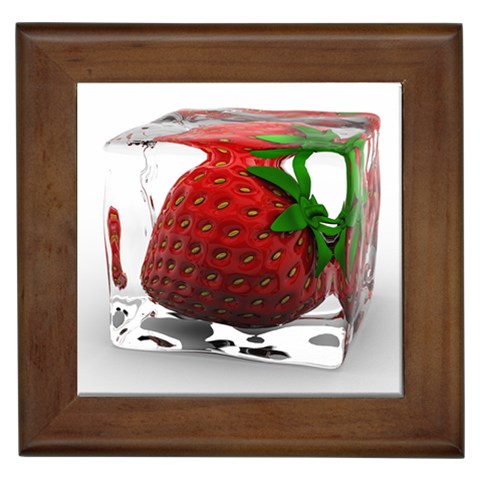 Strawberry Ice cube Framed Tile from ZippyPress Front