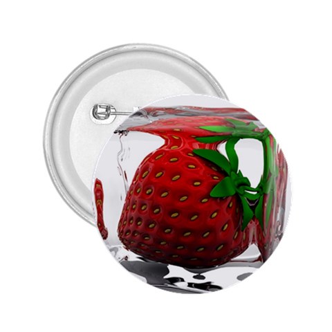 Strawberry Ice cube 2.25  Button from ZippyPress Front