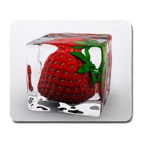 Strawberry Ice cube Large Mousepad from ZippyPress Front