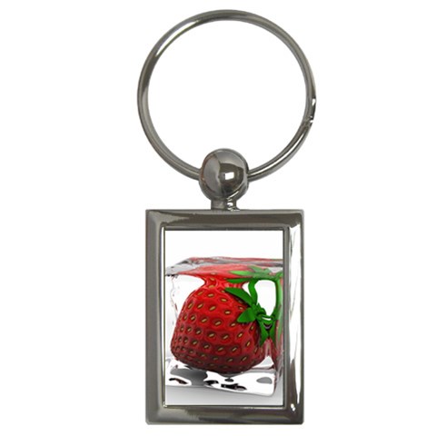 Strawberry Ice cube Key Chain (Rectangle) from ZippyPress Front