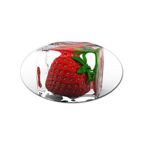 Strawberry Ice cube Sticker Oval (100 pack) from ZippyPress Front