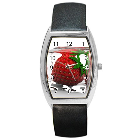 Strawberry Ice cube Barrel Style Metal Watch from ZippyPress Front