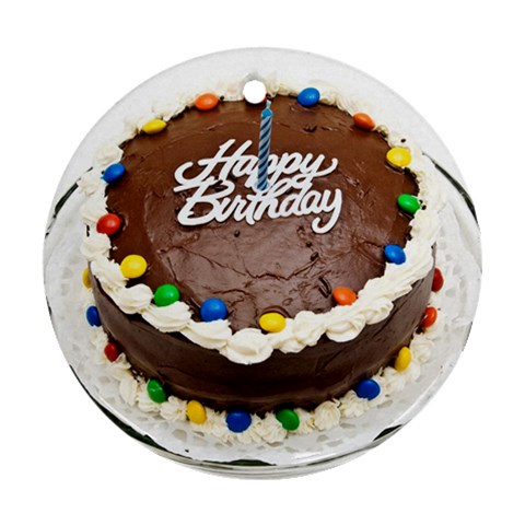 Birthday Cake Ornament (Round) from ZippyPress Front