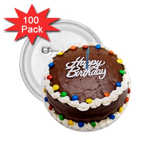 Birthday Cake 2.25  Button (100 pack) from ZippyPress Front