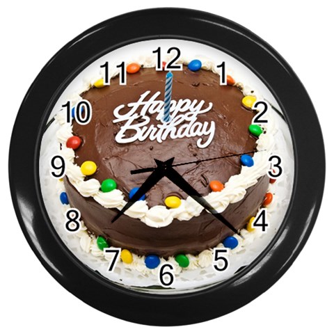 Birthday Cake Wall Clock (Black) from ZippyPress Front