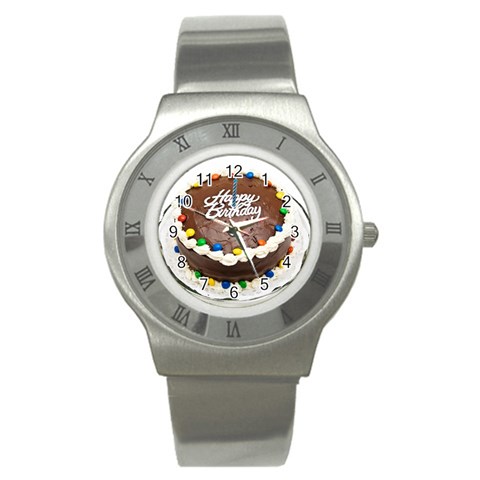 Birthday Cake Stainless Steel Watch from ZippyPress Front