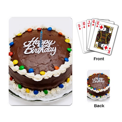 Birthday Cake Playing Cards Single Design from ZippyPress Back