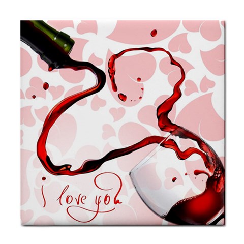 Wine Love Tile Coaster from ZippyPress Front