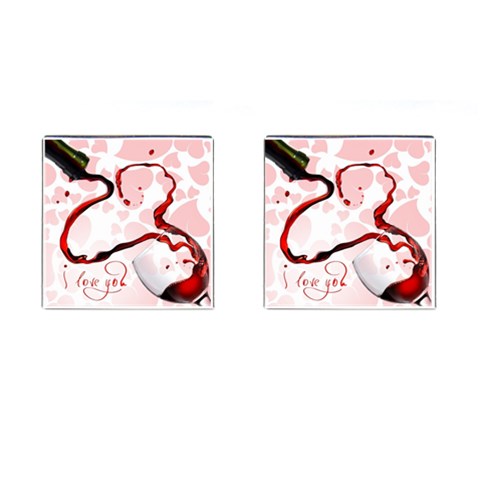 Wine Love Cufflinks (Square) from ZippyPress Front(Pair)
