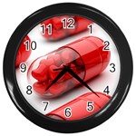 Heart Capsule Wall Clock (Black)