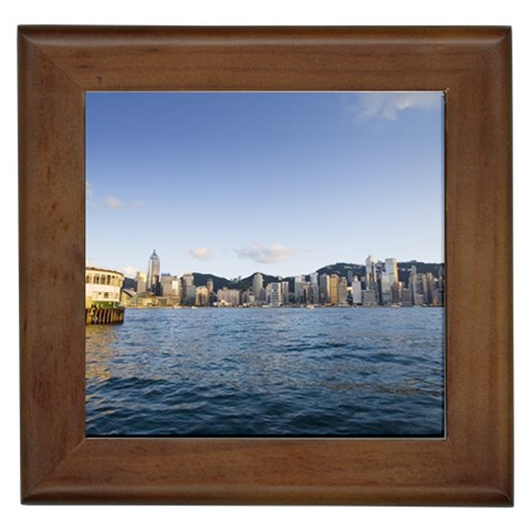 HK harbour Framed Tile from ZippyPress Front