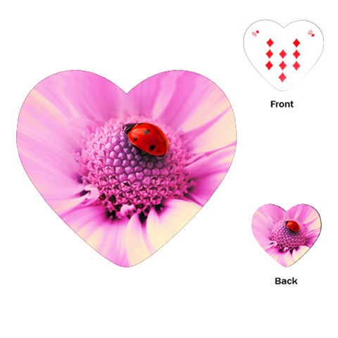 Ladybug On a Flower Playing Cards (Heart) from ZippyPress Front