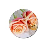 Orange Rose Rubber Coaster (Round)