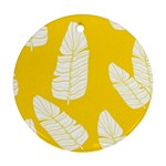 Yellow Banana Leaves Round Ornament (Two Sides)