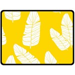 Yellow Banana Leaves Fleece Blanket (Large)