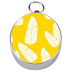 Yellow Banana Leaves Silver Compass