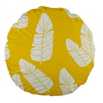 Yellow Banana Leaves Large 18  Premium Flano Round Cushion 