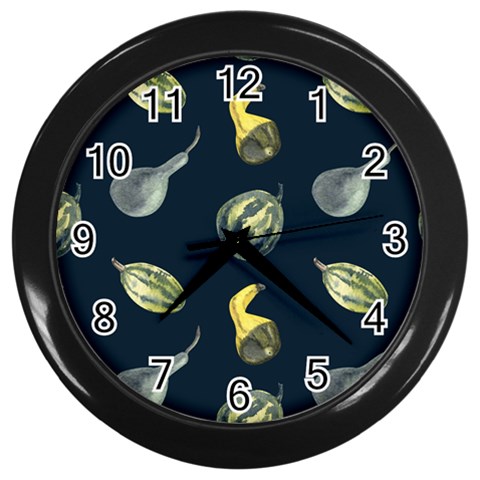 Vintage Vegetables Zucchini Wall Clock (Black) from ZippyPress Front