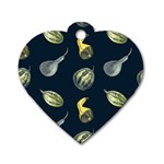Vintage Vegetables Zucchini Dog Tag Heart (Two Sides)