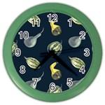 Vintage Vegetables Zucchini Color Wall Clock