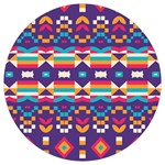 Pastel shapes rows on a purple background                 Round Trivet