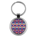 Pastel shapes rows on a purple background                                                                   Key Chain (Round)