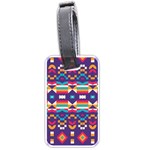 Pastel shapes rows on a purple background                                                                   Luggage Tag (one side)