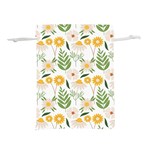 Flowers on a white background pattern                                                                Lightweight Drawstring Pouch (L)