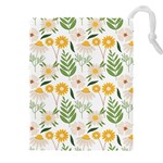 Flowers on a white background pattern                                                                Drawstring Pouch (5XL)