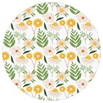 Flowers on a white background pattern                  Round Trivet